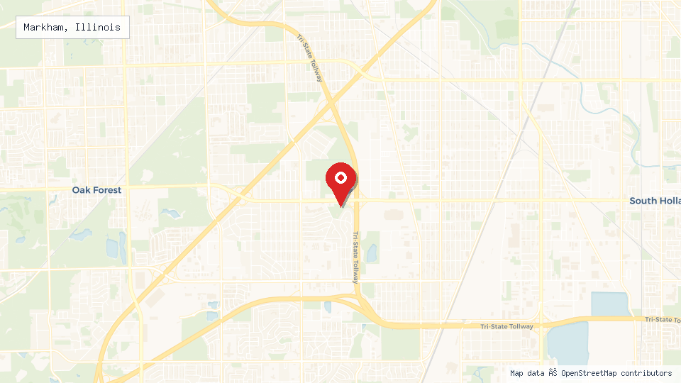 Street map of Markham, Illinois with location pin
