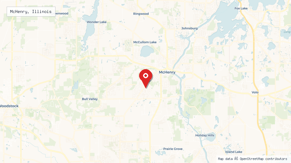 Street map of McHenry, Illinois with location pin