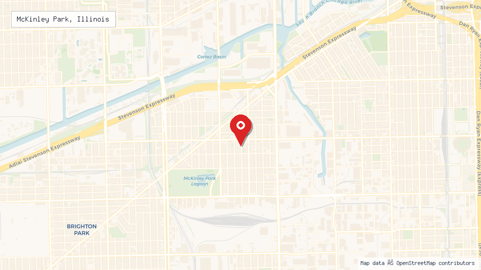 Street map of McKinley Park, Illinois with location pin
