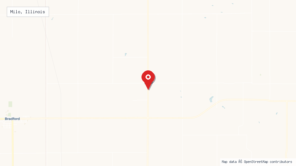 Street map of Milo, Illinois with location pin