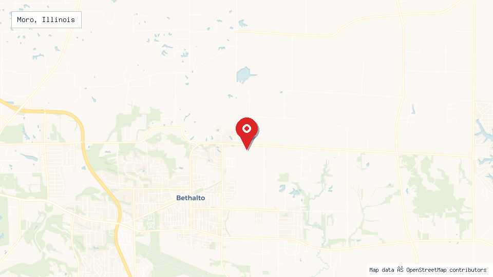 Street map of Moro, Illinois with location pin