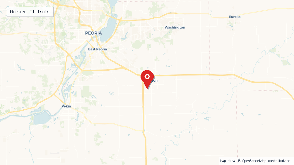 Street map of Morton, Illinois with location pin