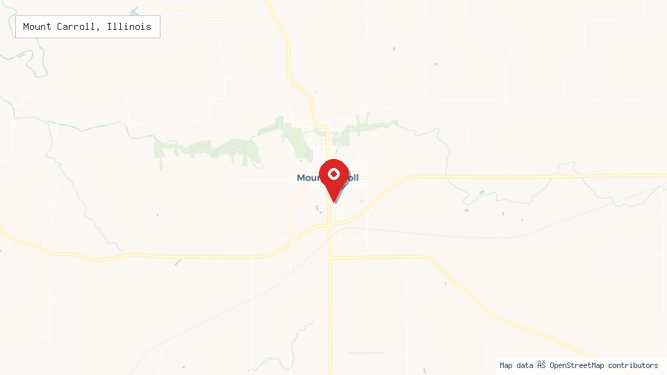 Street map of Mount Carroll, Illinois with location pin