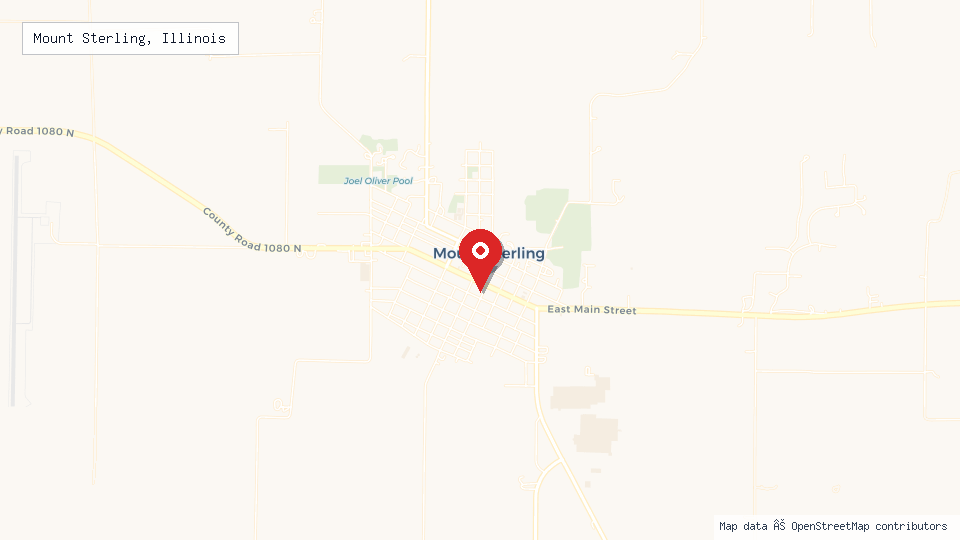 Street map of Mount Sterling, Illinois with location pin