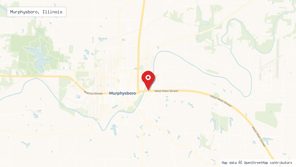 Street map of Murphysboro, Illinois with location pin