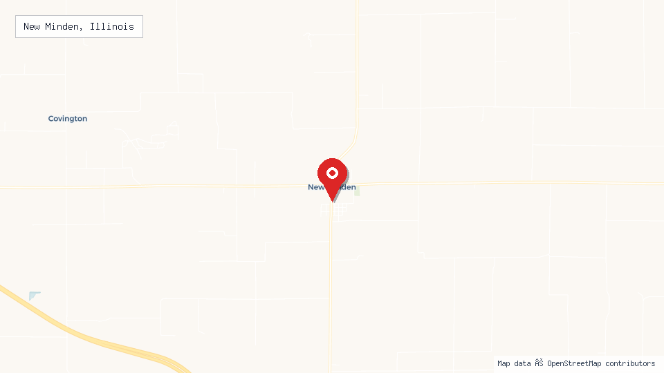 Street map of New Minden, Illinois with location pin