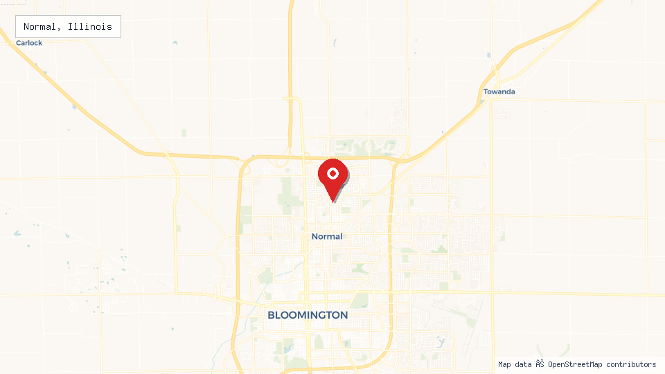 Street map of Normal, Illinois with location pin