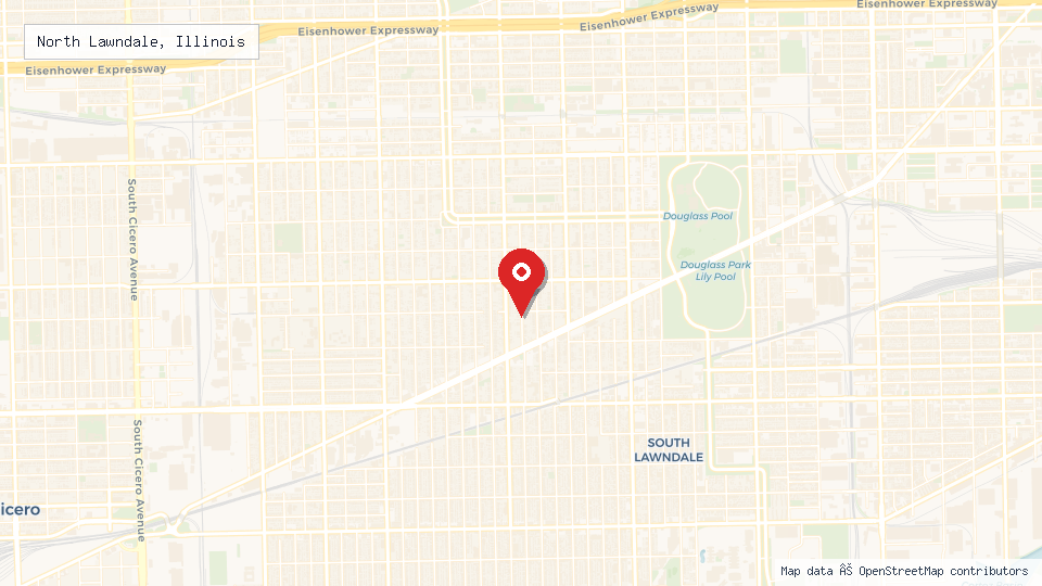 Street map of North Lawndale, Illinois with location pin