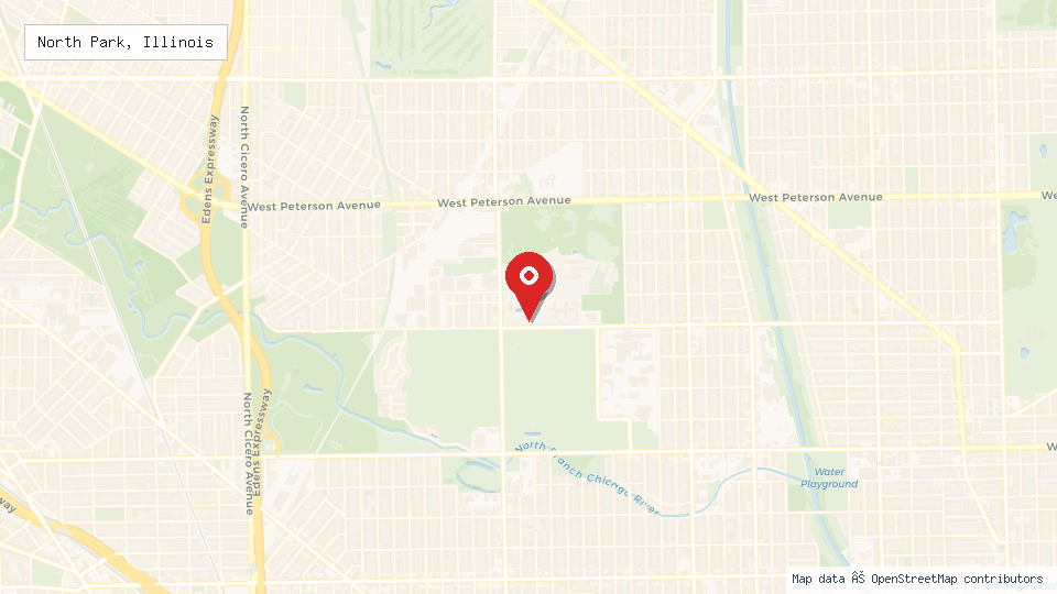 Street map of North Park, Illinois with location pin