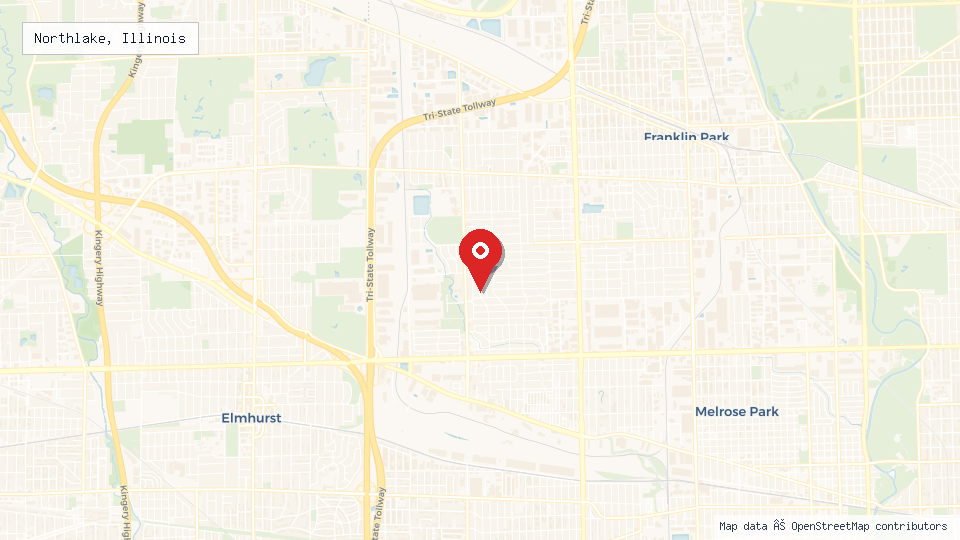 Street map of Northlake, Illinois with location pin