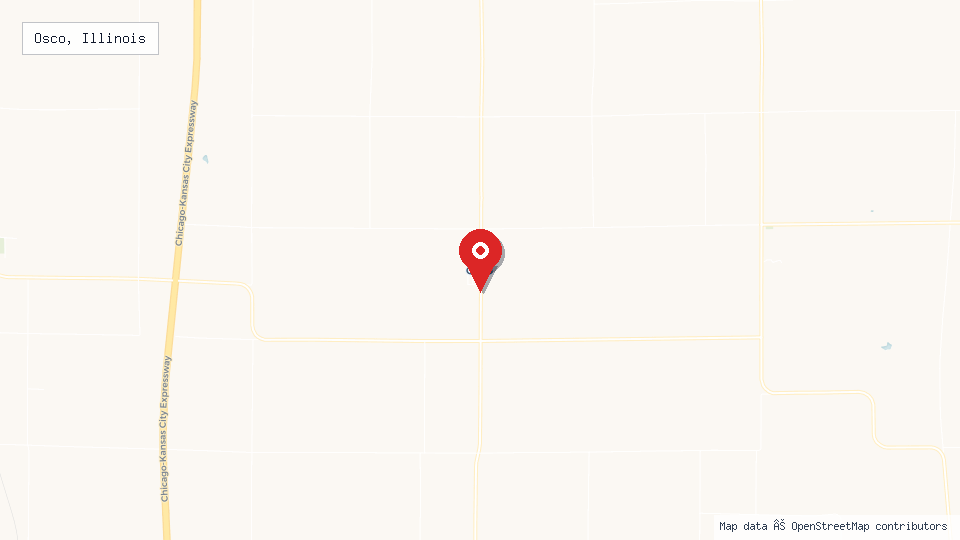 Street map of Osco, Illinois with location pin