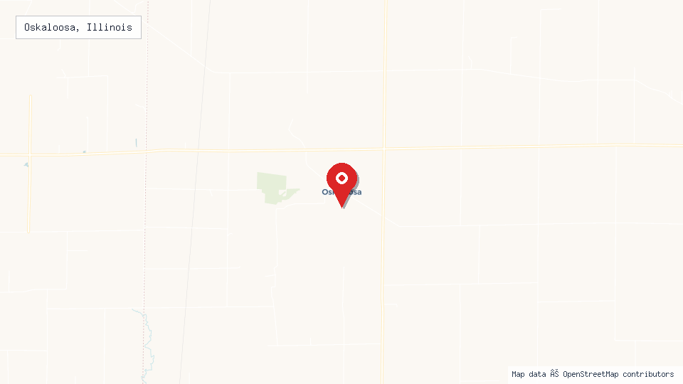 Street map of Oskaloosa, Illinois with location pin