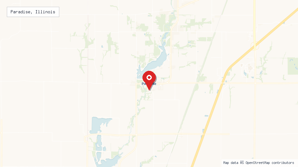 Street map of Paradise, Illinois with location pin