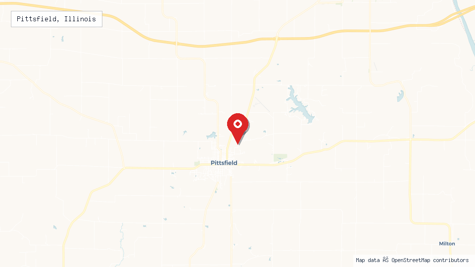 Street map of Pittsfield, Illinois with location pin