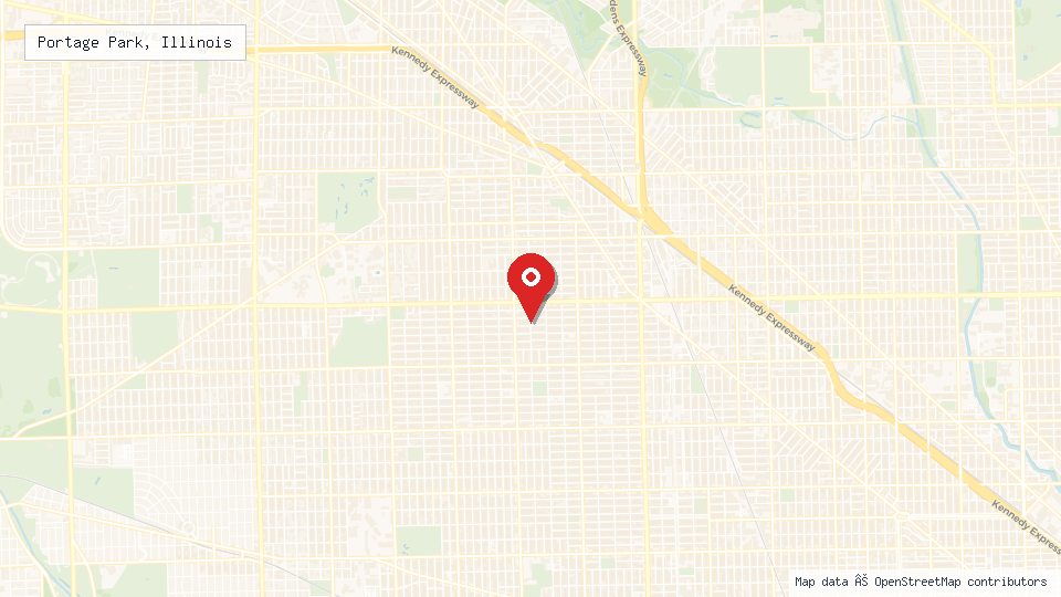Street map of Portage Park, Illinois with location pin