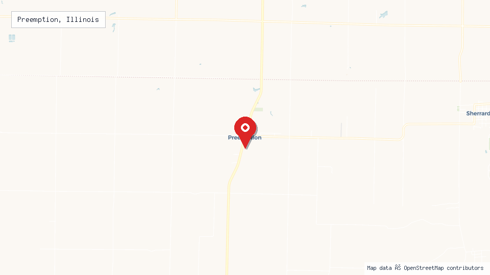 Street map of Preemption, Illinois with location pin
