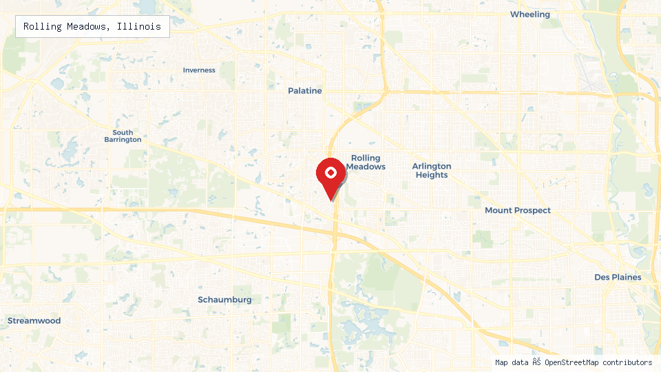 Street map of Rolling Meadows, Illinois with location pin