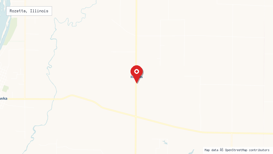 Street map of Rozetta, Illinois with location pin
