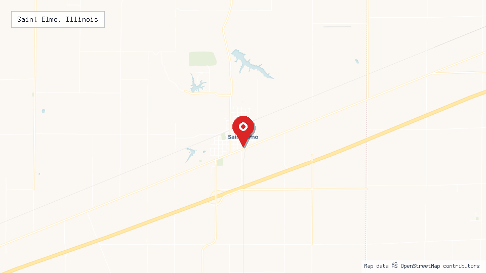 Street map of Saint Elmo, Illinois with location pin