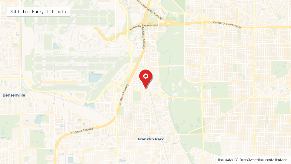 Street map of Schiller Park, Illinois with location pin