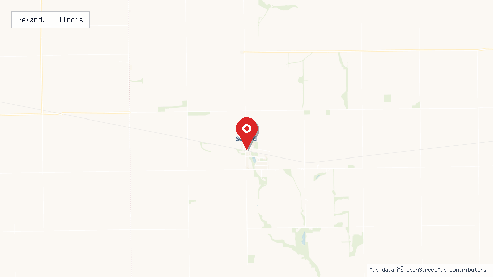 Street map of Seward, Illinois with location pin