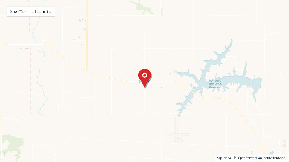 Street map of Shafter, Illinois with location pin