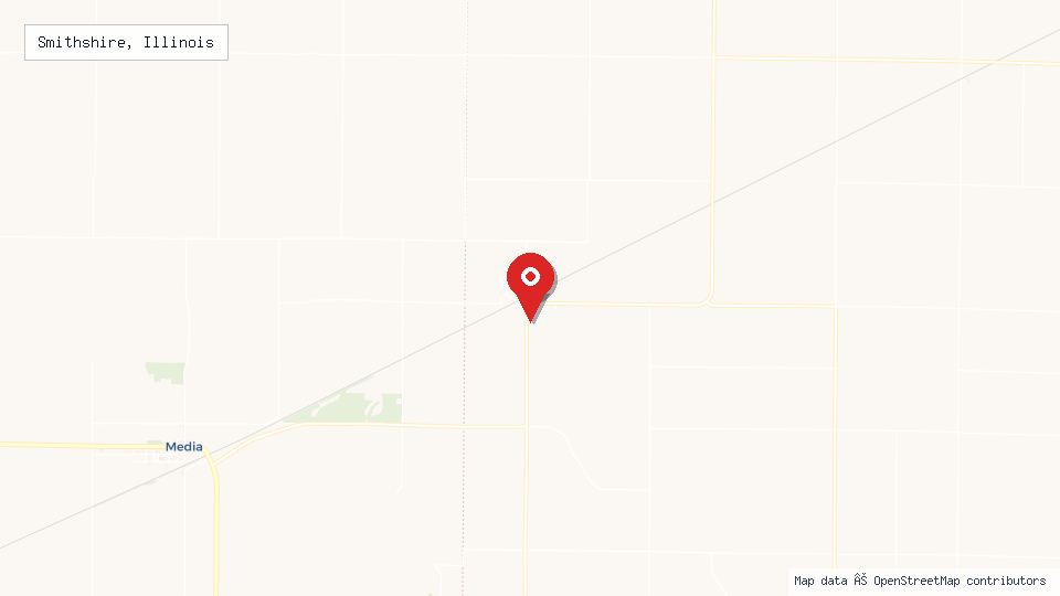 Street map of Smithshire, Illinois with location pin