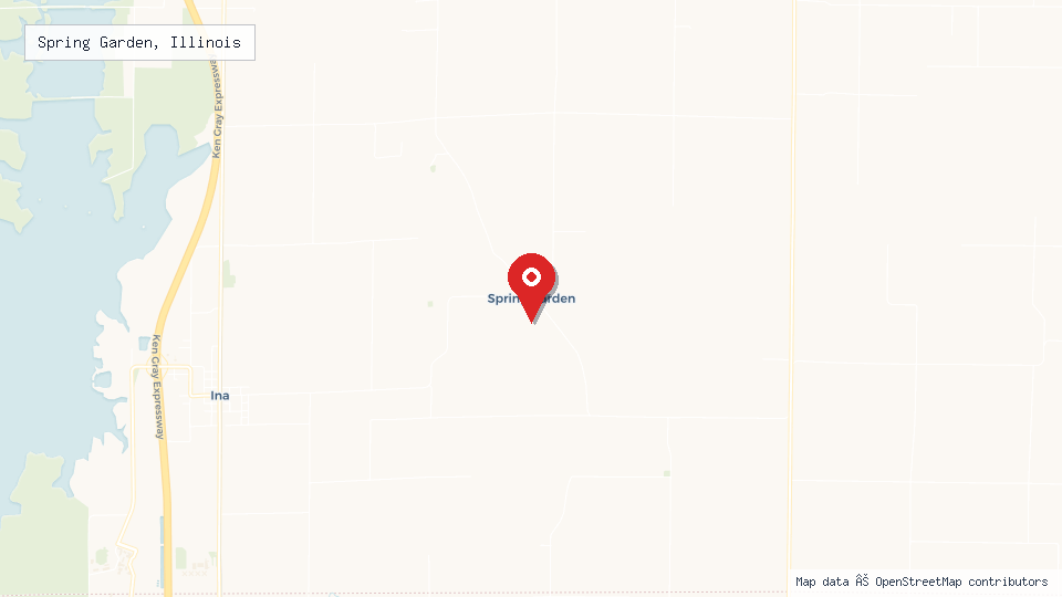 Street map of Spring Garden, Illinois with location pin
