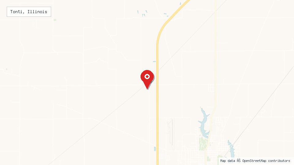 Street map of Tonti, Illinois with location pin