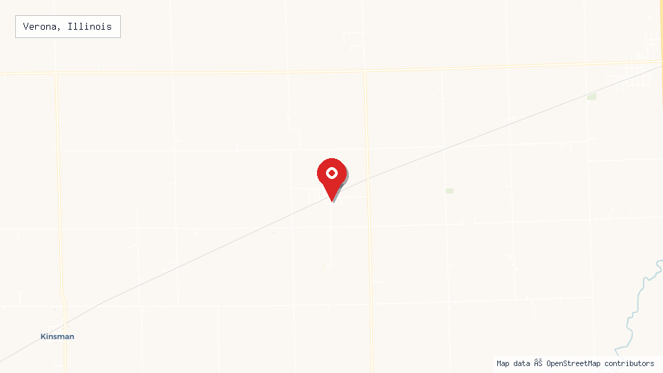 Street map of Verona, Illinois with location pin