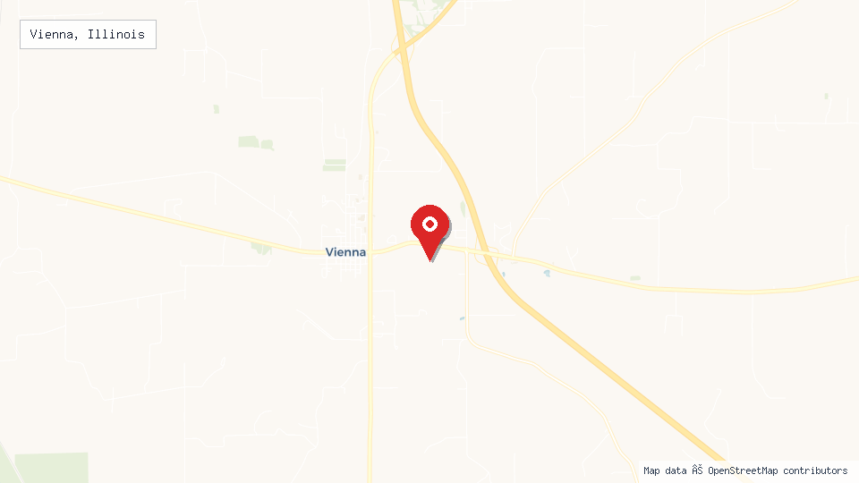 Street map of Vienna, Illinois with location pin