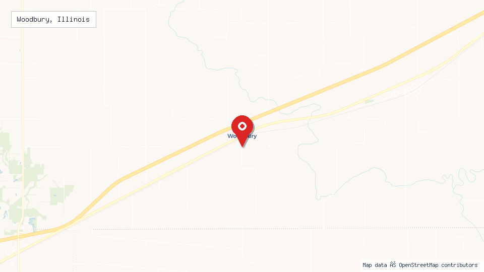 Street map of Woodbury, Illinois with location pin