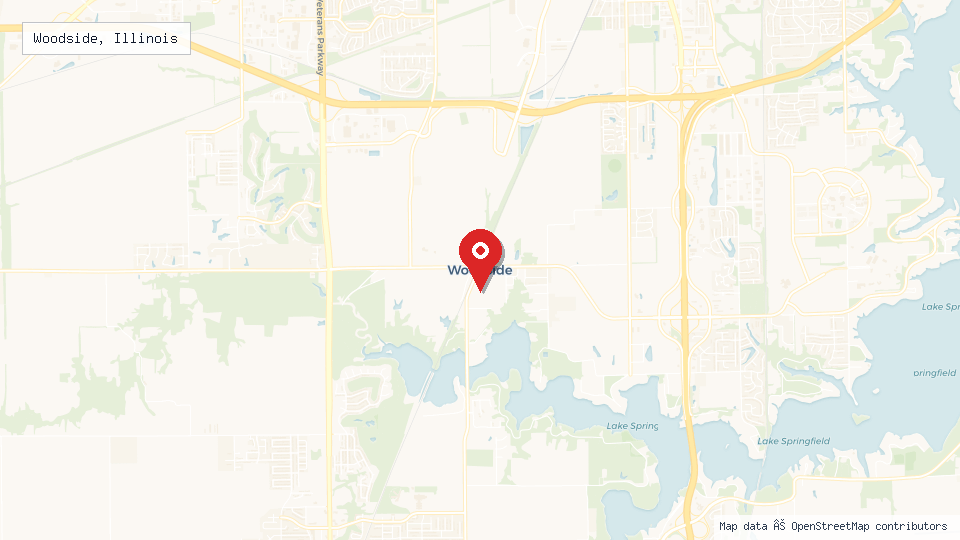 Street map of Woodside, Illinois with location pin