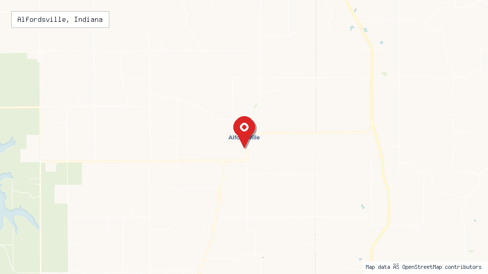 Street map of Alfordsville, Indiana with location pin