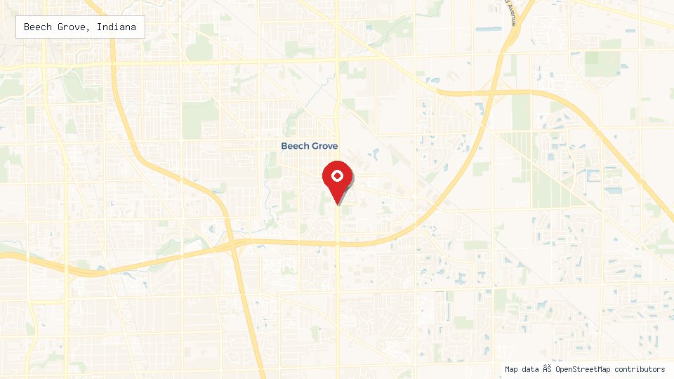 Street map of Beech Grove, Indiana with location pin