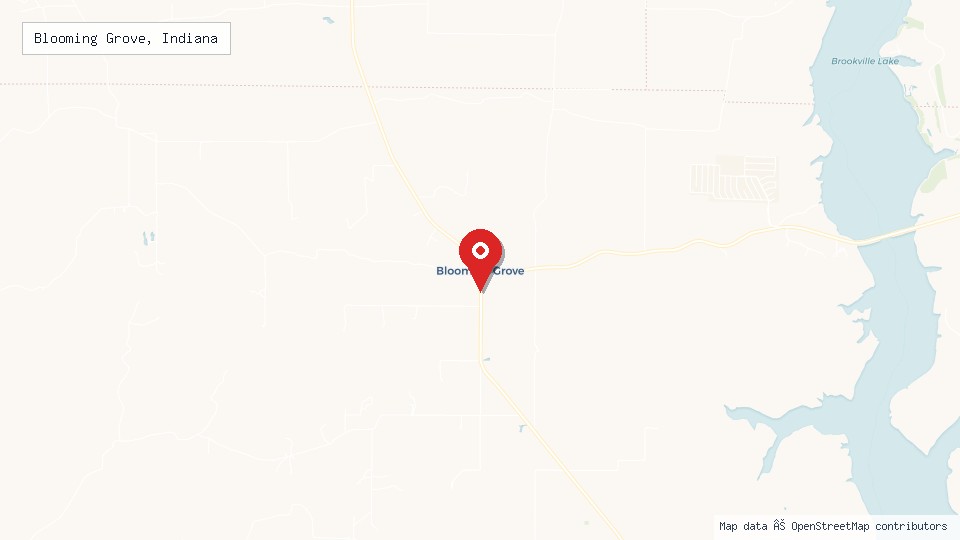 Street map of Blooming Grove, Indiana with location pin