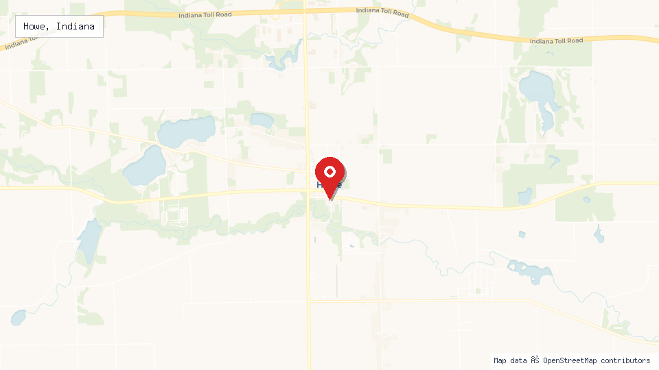 Street map of Howe, Indiana with location pin