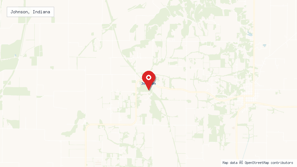 Street map of Johnson, Indiana with location pin