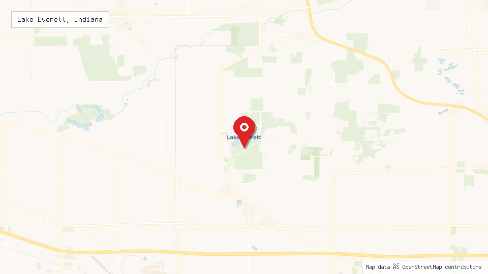 Street map of Lake Everett, Indiana with location pin