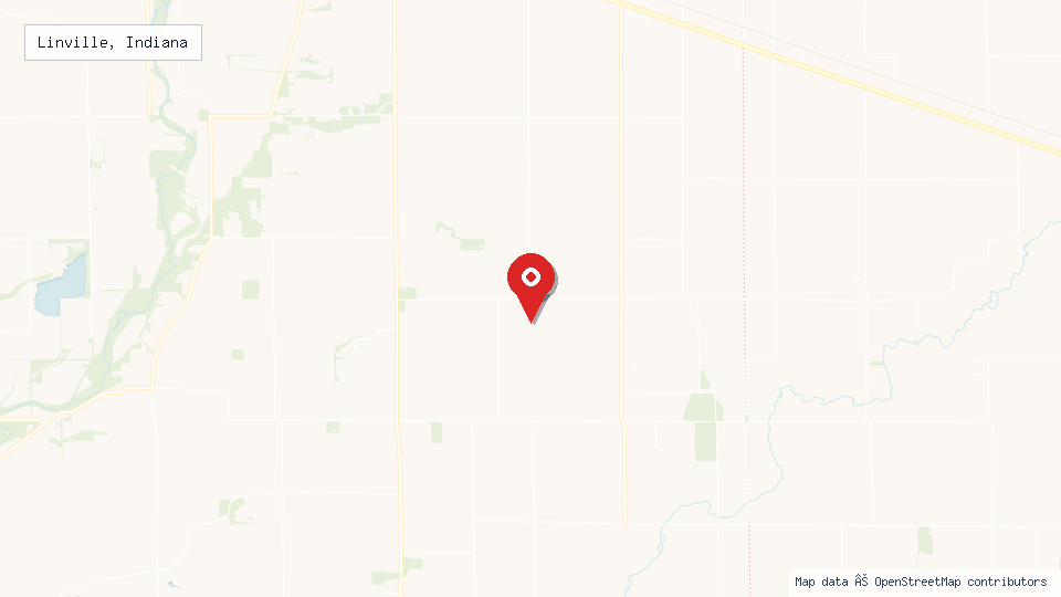 Street map of Linville, Indiana with location pin