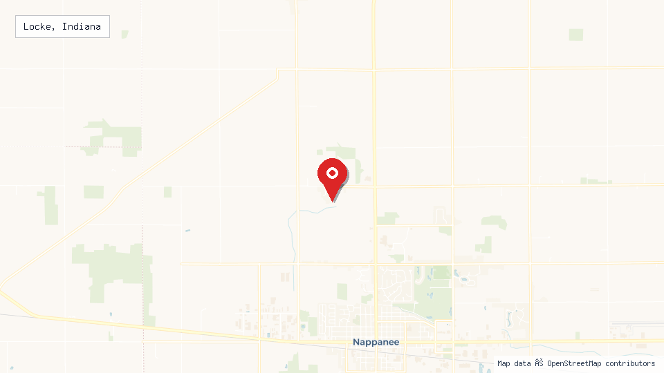 Street map of Locke, Indiana with location pin