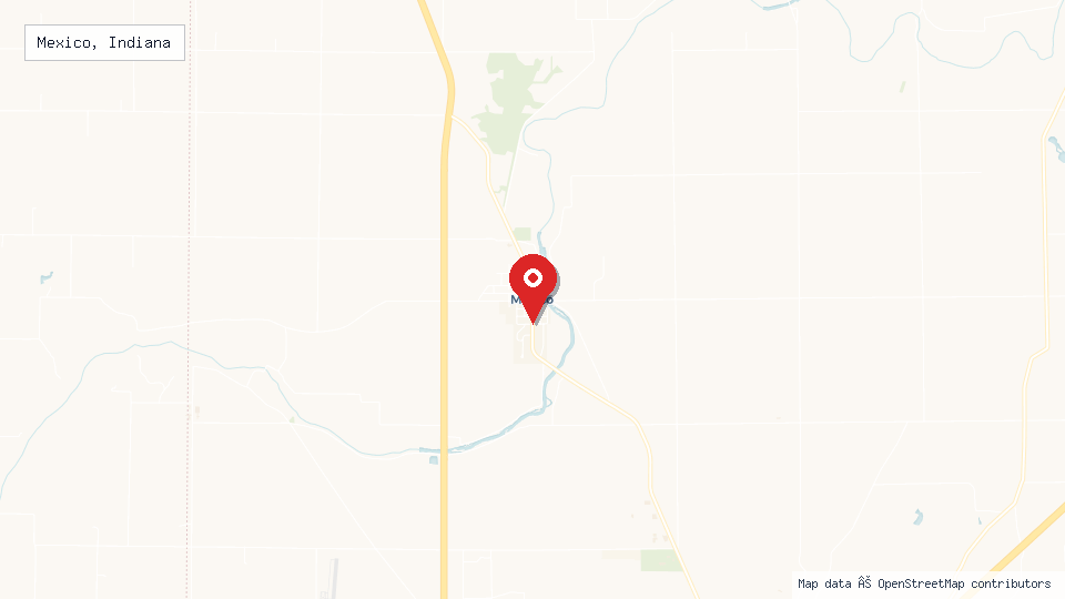 Street map of Mexico, Indiana with location pin
