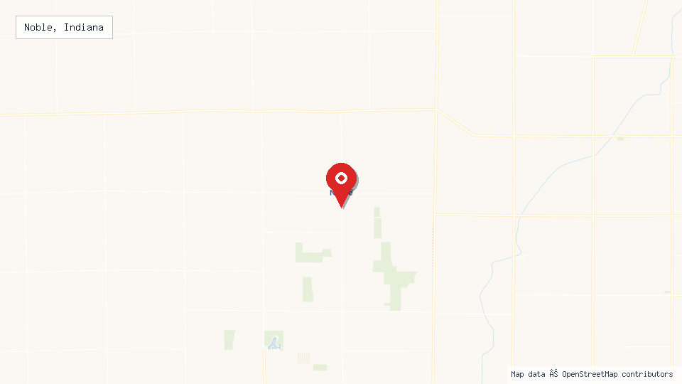 Street map of Noble, Indiana with location pin