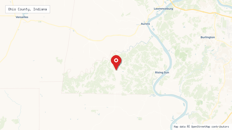 Street map of Ohio County, Indiana with location pin