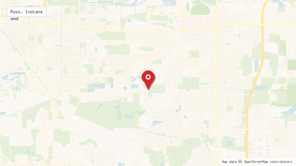 Street map of Ross, Indiana with location pin