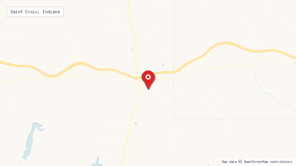 Street map of Saint Croix, Indiana with location pin