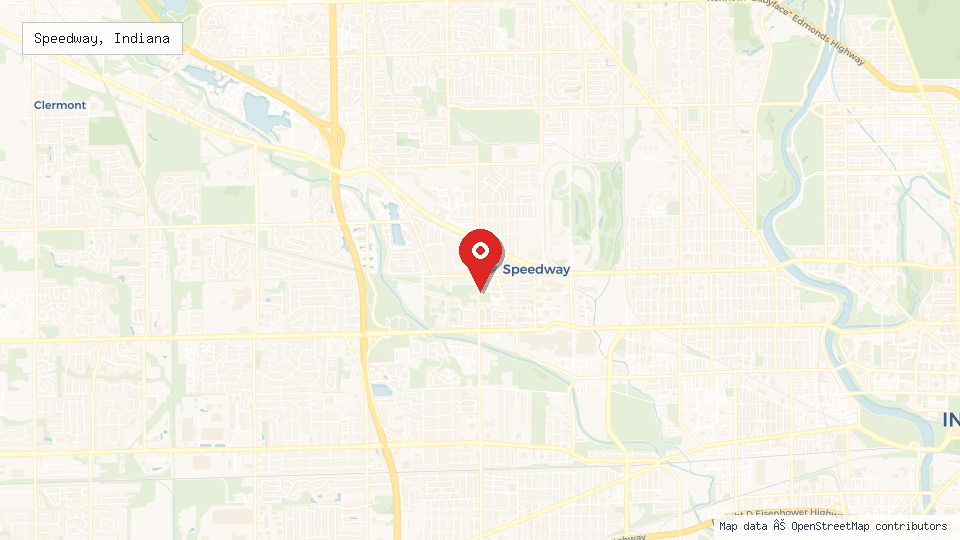 Street map of Speedway, Indiana with location pin