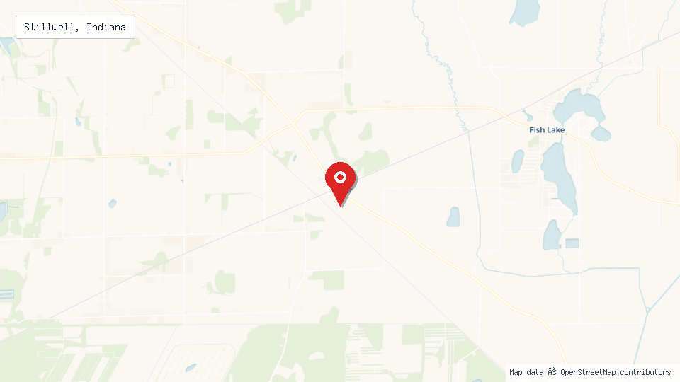 Street map of Stillwell, Indiana with location pin