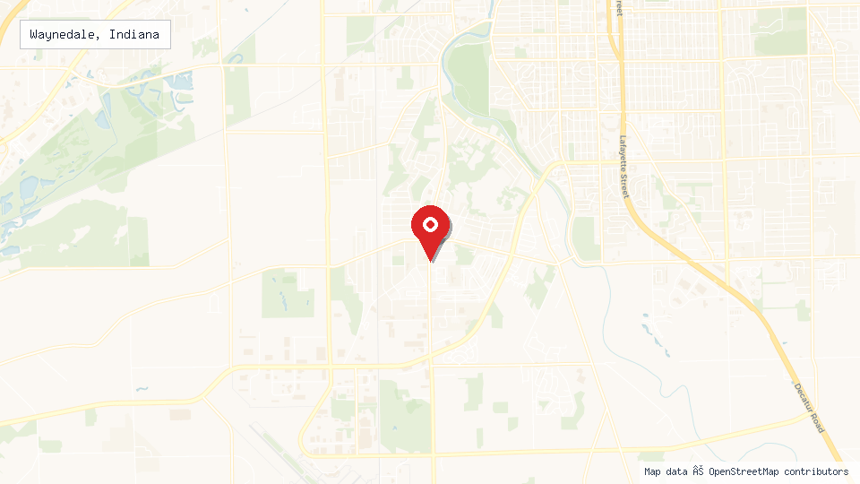 Street map of Waynedale, Indiana with location pin