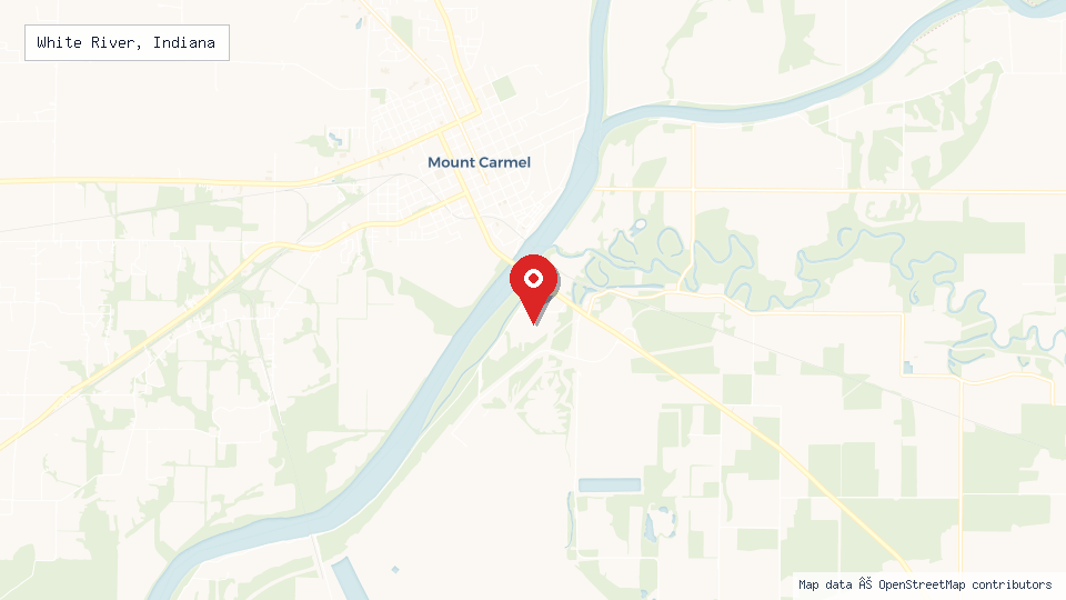 Street map of White River, Indiana with location pin